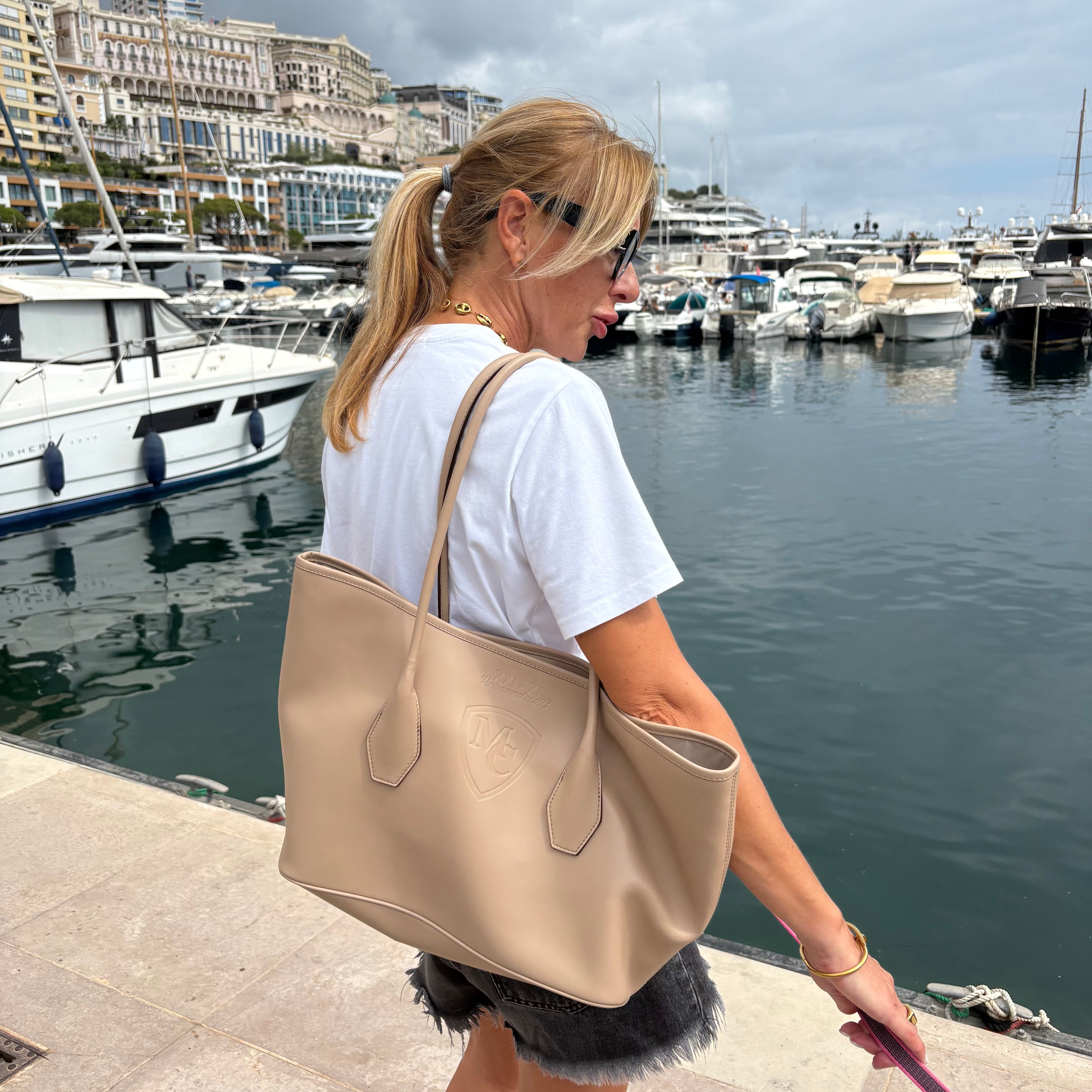 2111.MC GRACE. Tote bag in vera pelle fatta a mano in Italia