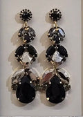 Orecchini Chandelier con Cristalli black