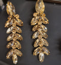 Orecchini Chandelier con Cristalli Champagne spiga