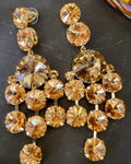 Orecchini Chandelier con Cristalli Champagne